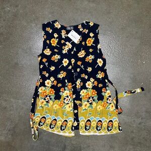 Vintage Rolling Over Made In Usa Size Small Floral Blouse Top